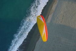 Paragliding over the beach